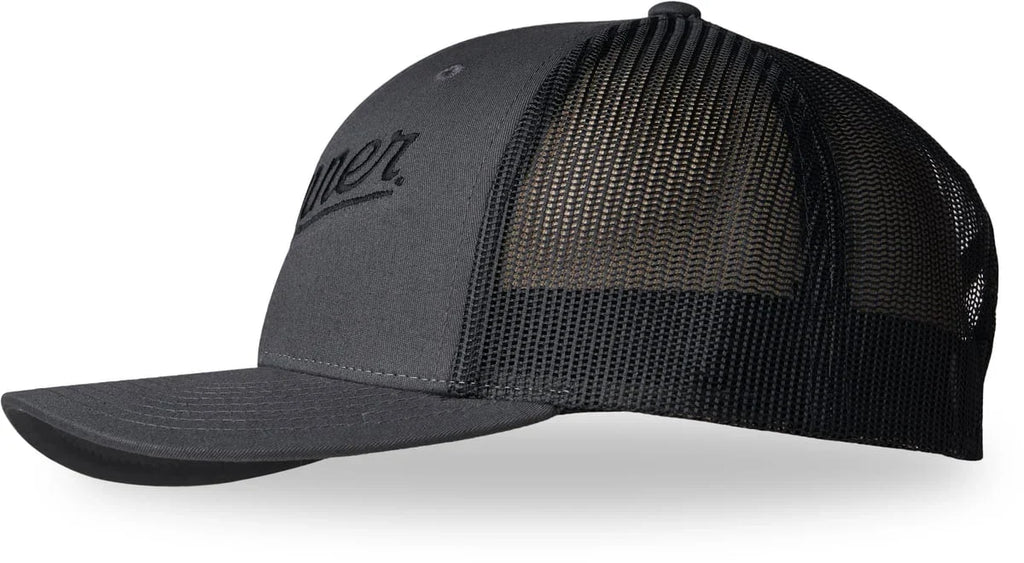 Embroidered Low-Profile Trucker Cap - Charcoal