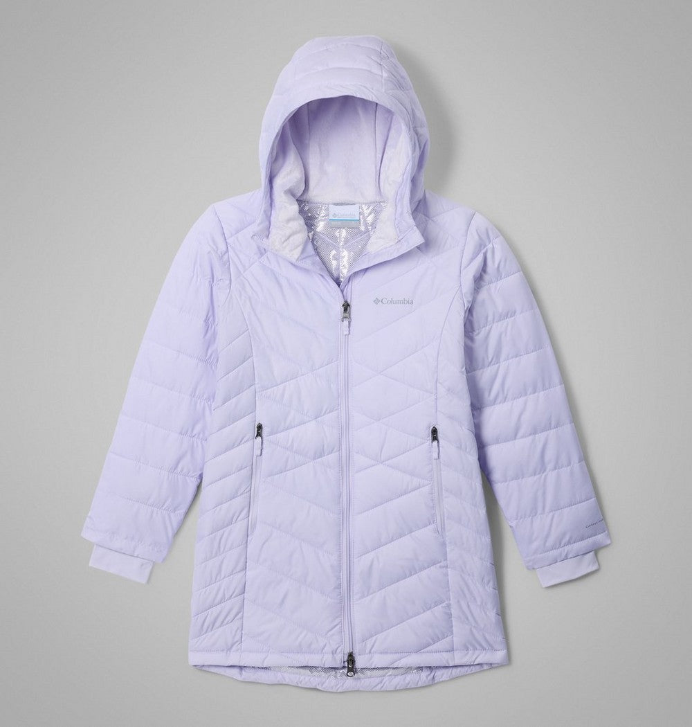 Girls' Long Insulated Hooded Jacket - Wine