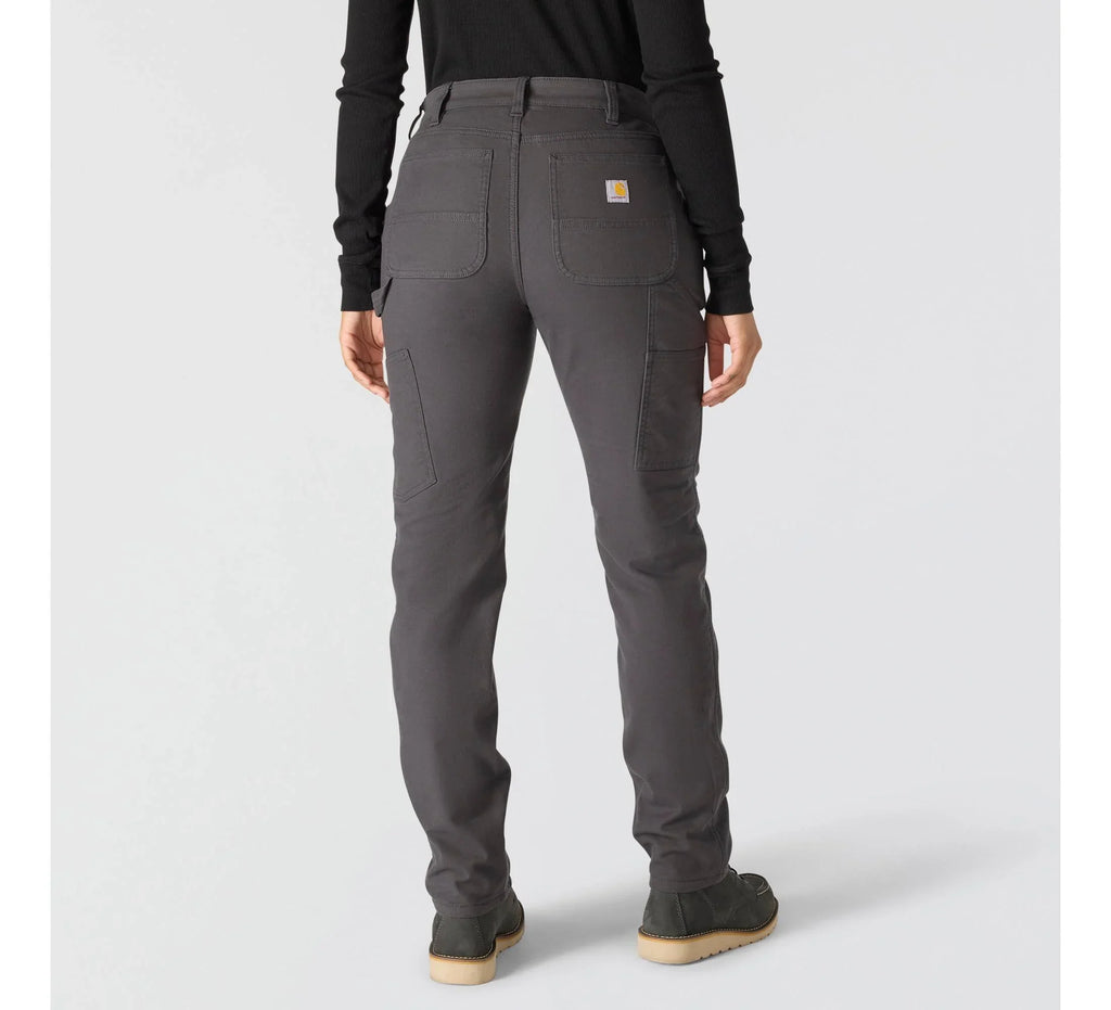 Women's Fleece-Lined Stretch Canvas Work Pants - Shadow