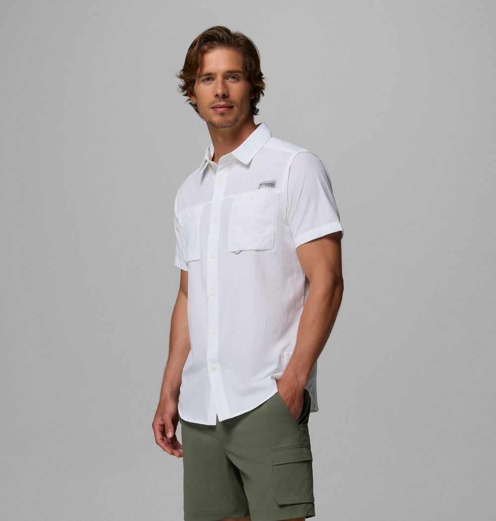 Men's Vented Short-Sleeve Fishing Shirt - Blue
