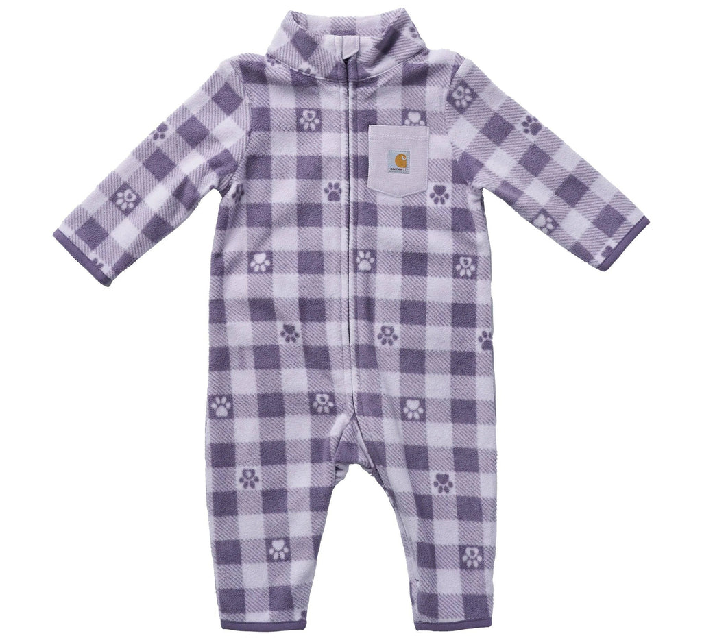 Baby Printed Microfleece Coverall - Lilac
