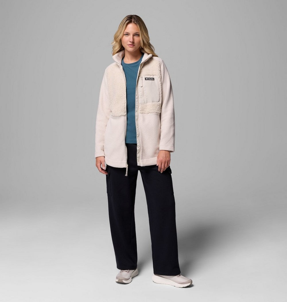 Women's Long Sherpa Full-Zip Fleece Jacket