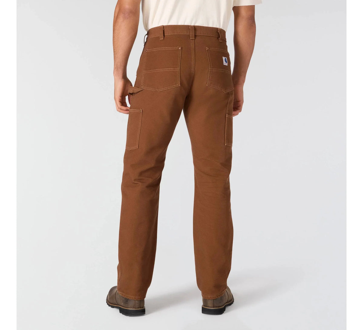 Men's Double-Knee Canvas Work Pants - Red