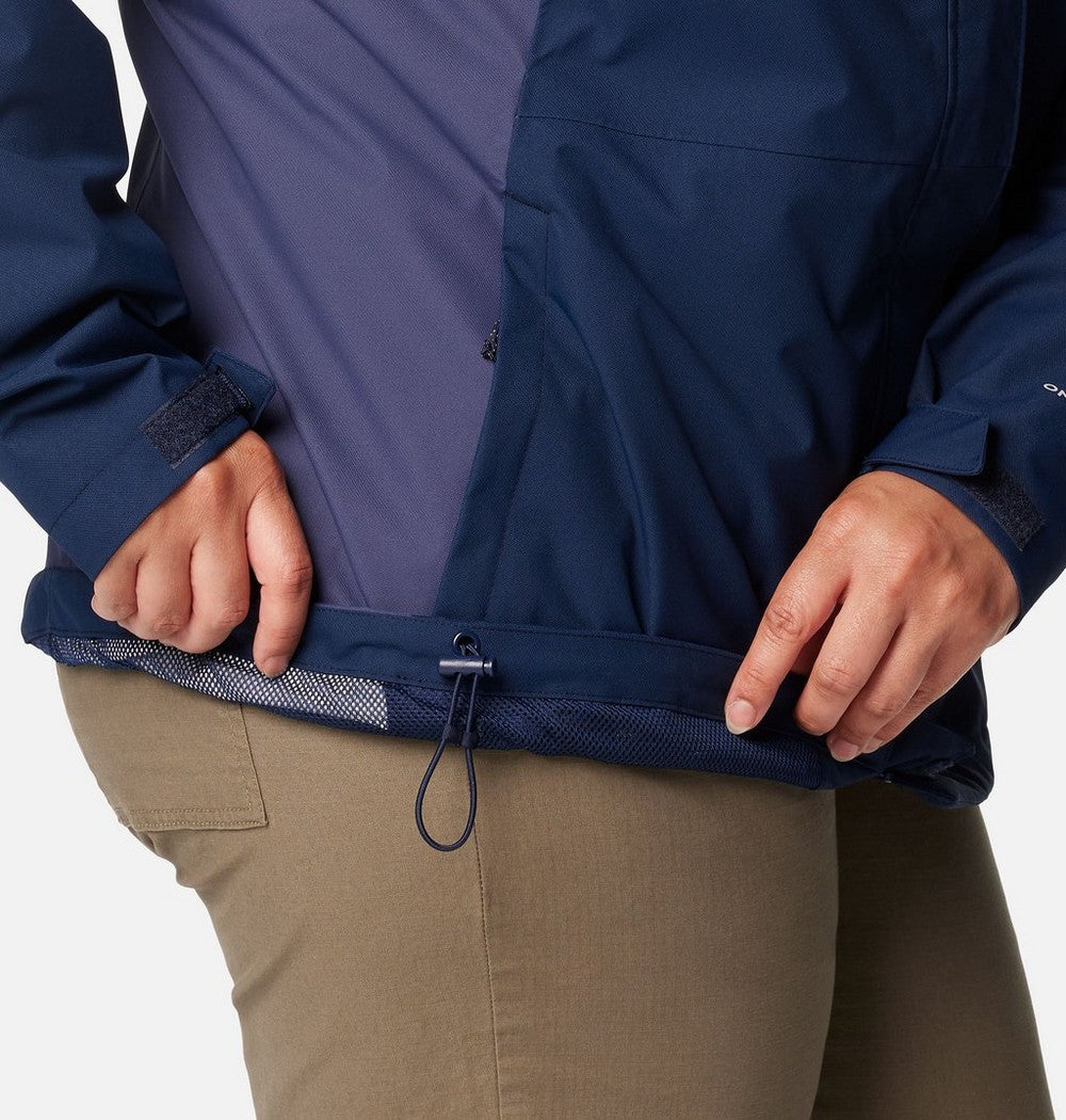 Women's Plus Size Waterproof Rain Jacket - Navy