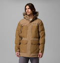 Men's Hooded Insulated Parka - Brown Black