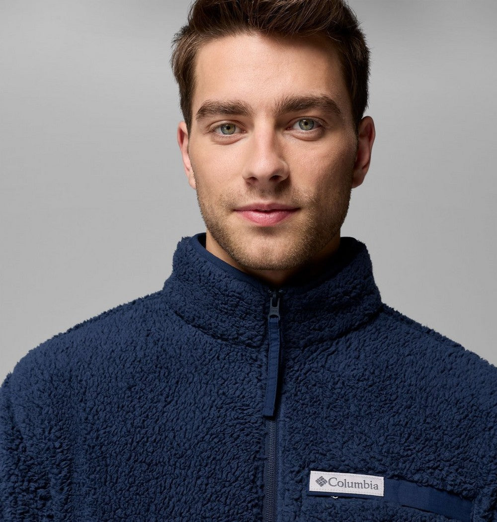 Men's High-Pile Full-Zip Fleece Jacket - Navy