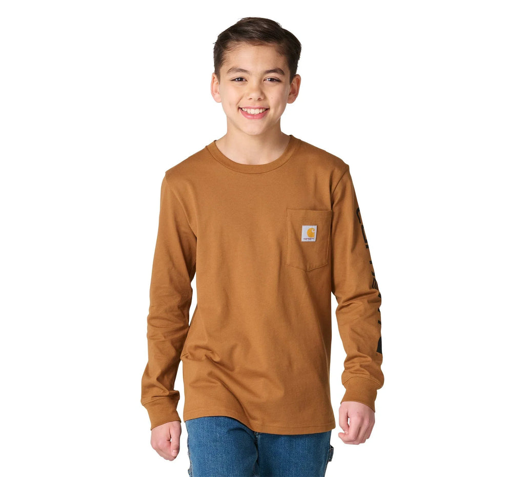 Boys' Long-Sleeve Pocket T-Shirt - Brown