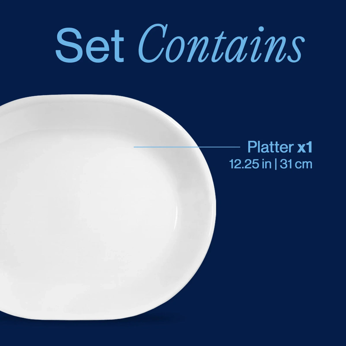 12.25-Inch White Glass Serving Platter