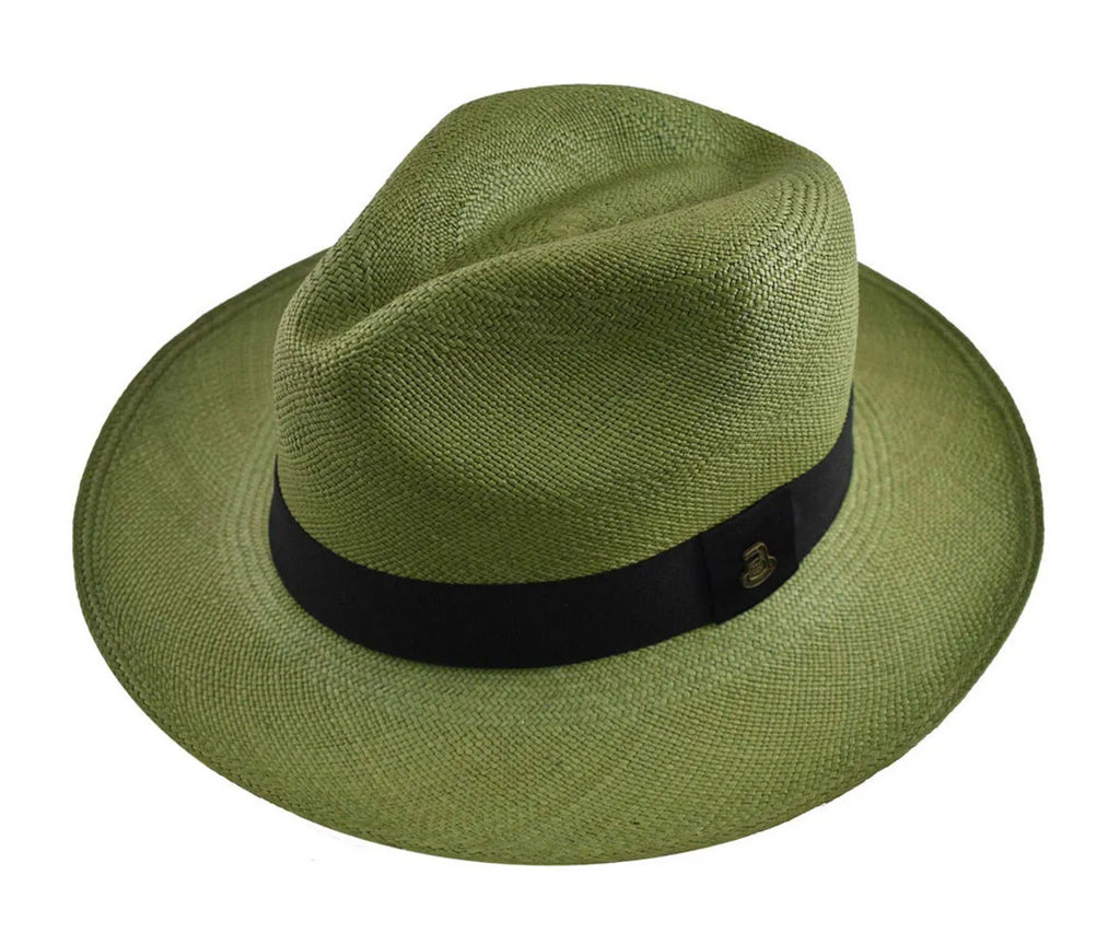 Advanced Original Panama Hat-Verde Oscuro Toquilla Straw | Brown Band-Handwoven In Ecuador