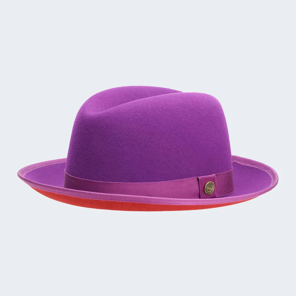 Classic Center-Creased Fedora-King (Violet Purple)