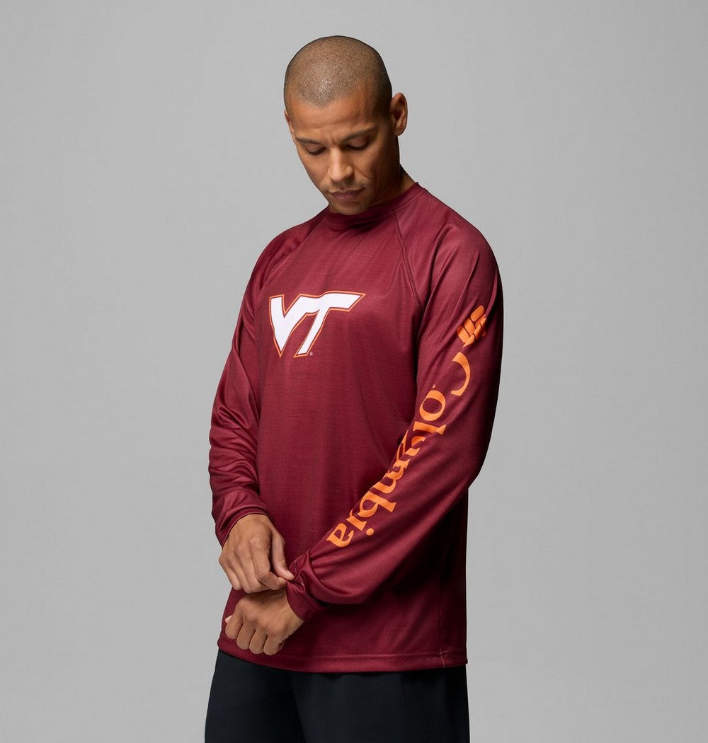 Men's Heather Long-Sleeve Team Logo Shirt - Maroon