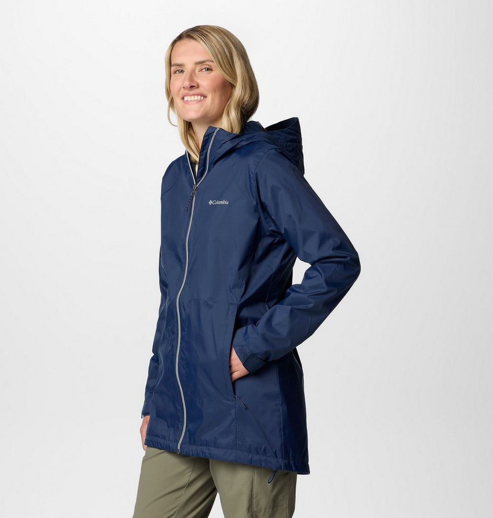 Women's Lined Long Rain Jacket - Blue