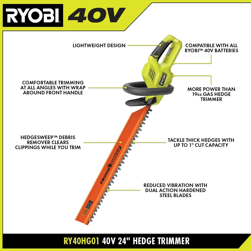 40V 24-Inch Hedge Trimmer Kit