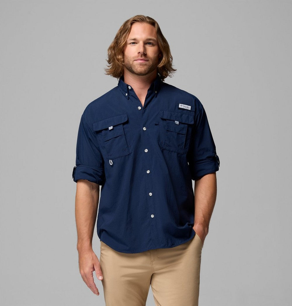Men's Vented Long-Sleeve Fishing Shirt - Blue