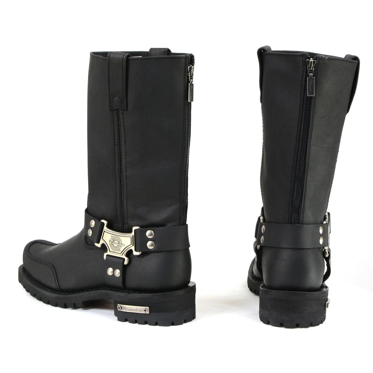 Men's Harness Motorcycle Boots - Black