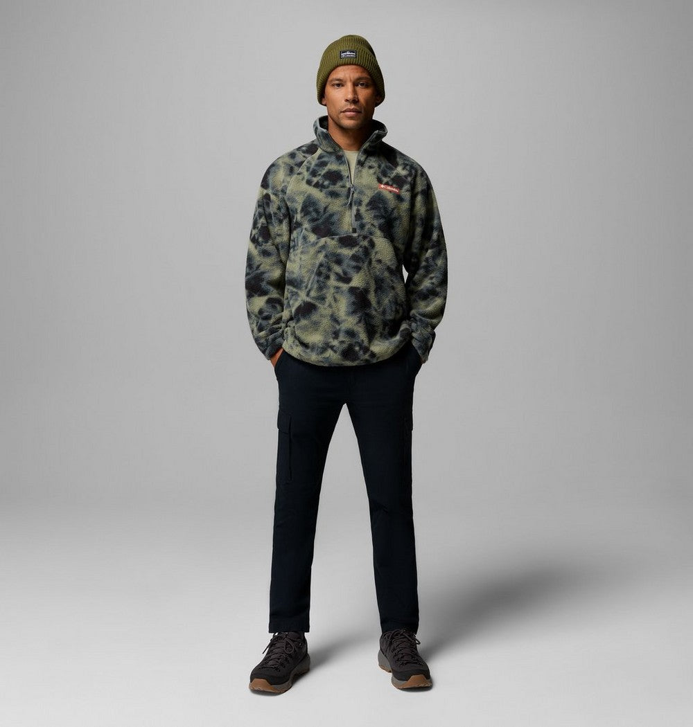 Men's Printed Fleece Half-Zip Pullover - Sage