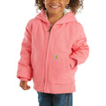 Girls' Insulated Canvas Hooded Jacket - Pink