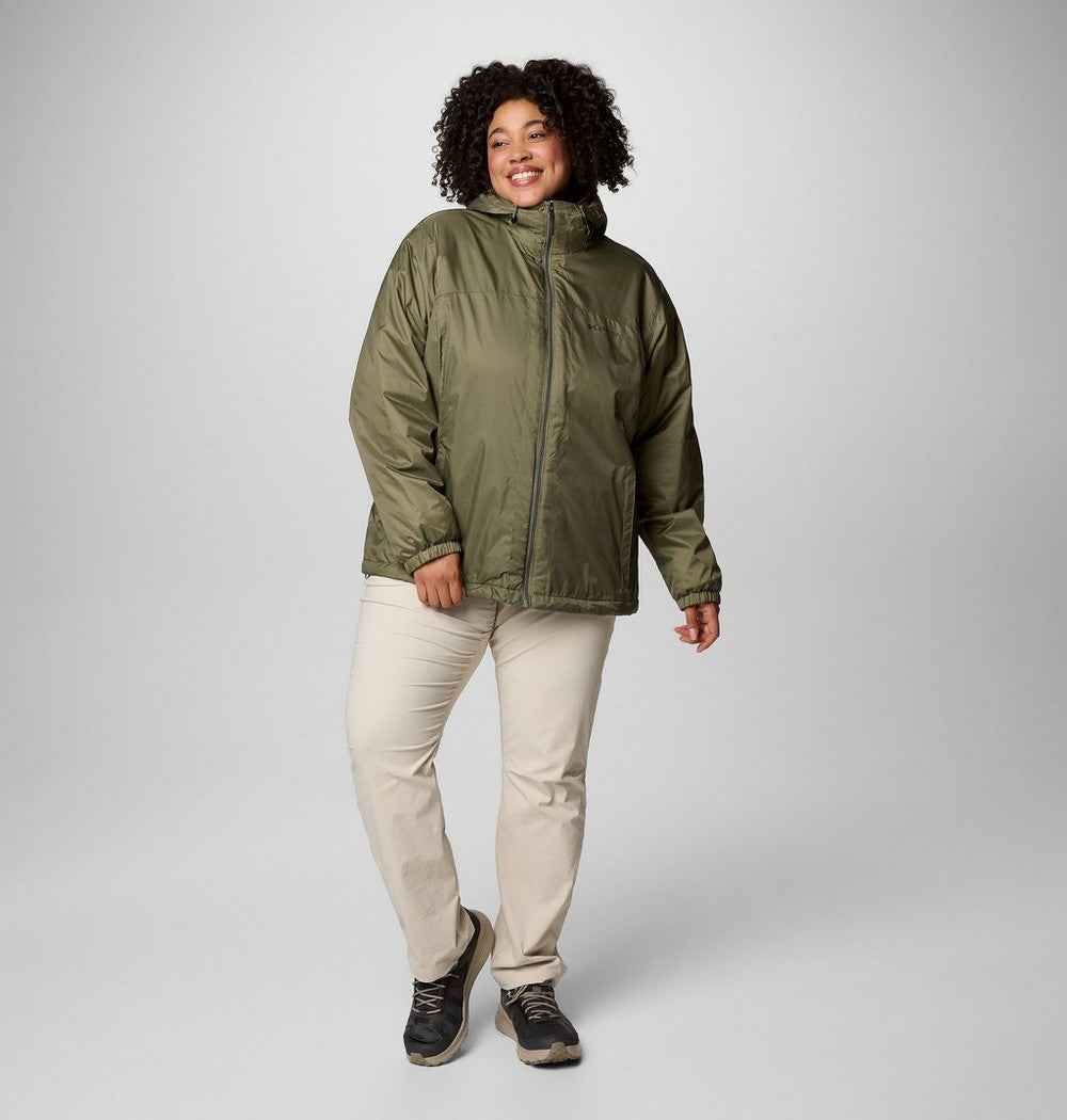 Women's Sherpa-Lined Rain Jacket - Green