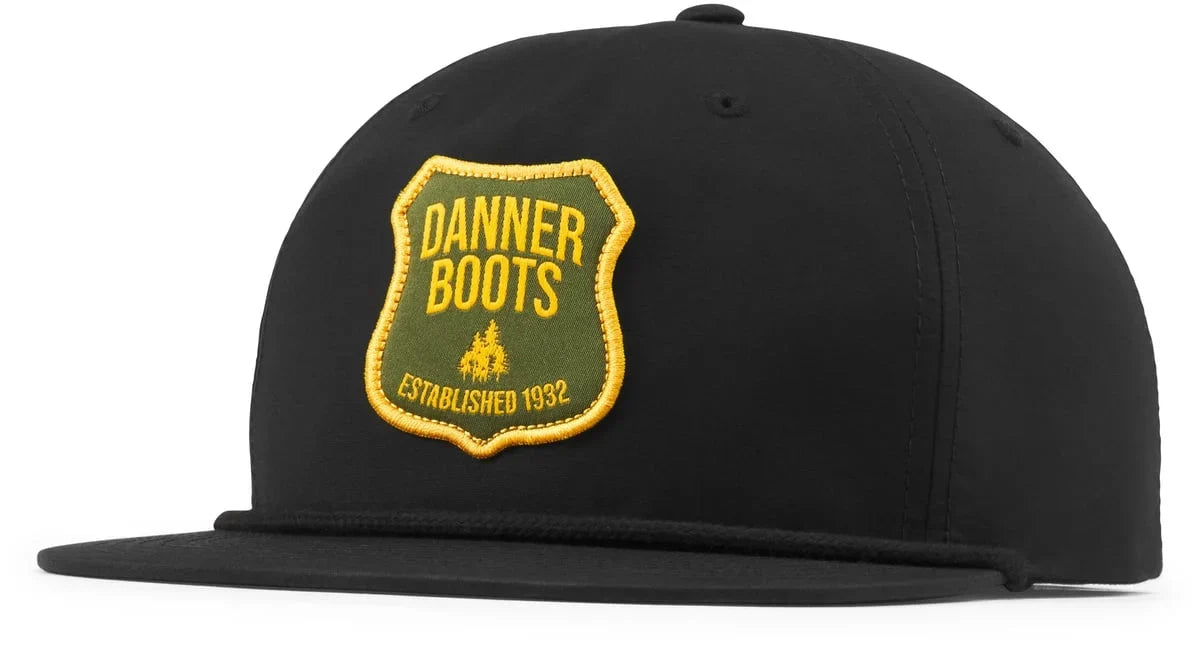 Shield Patch Snapback Cap - Black