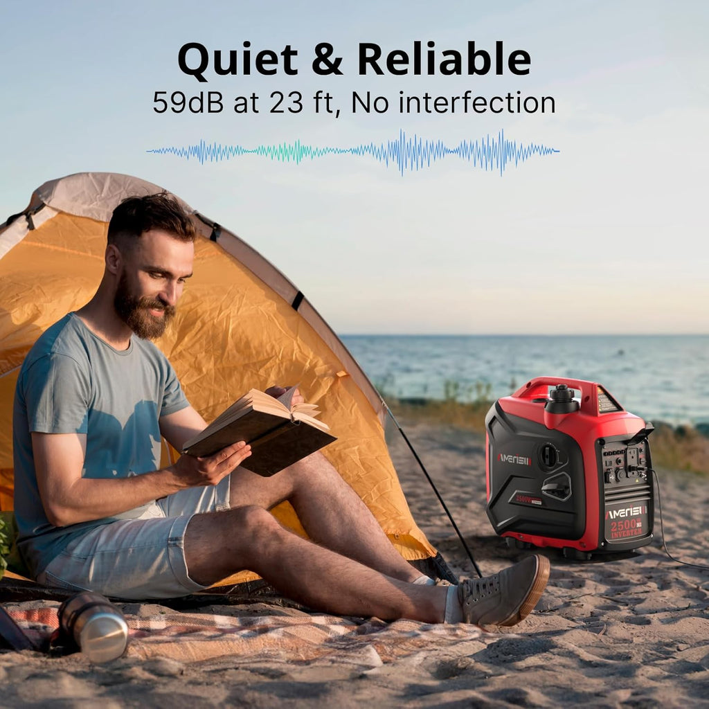 2500-Watt Gas Powered Portable Inverter Generator With CO Sensor