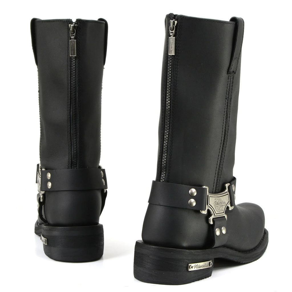 Men's Harness Motorcycle Boots - Black