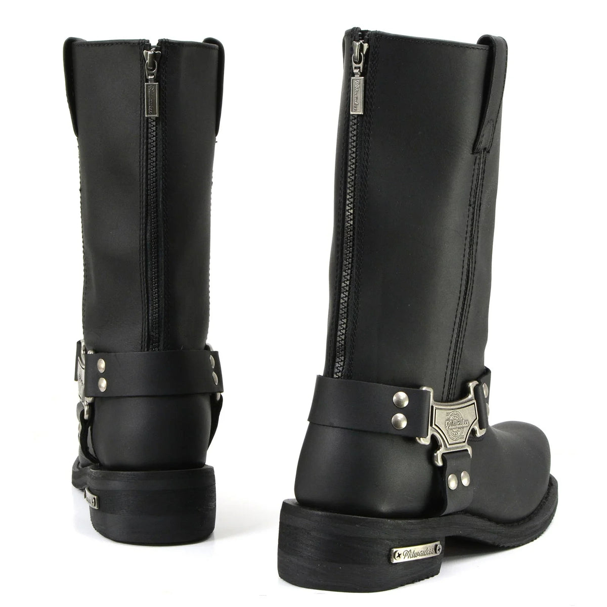 Men's Harness Motorcycle Boots - Black