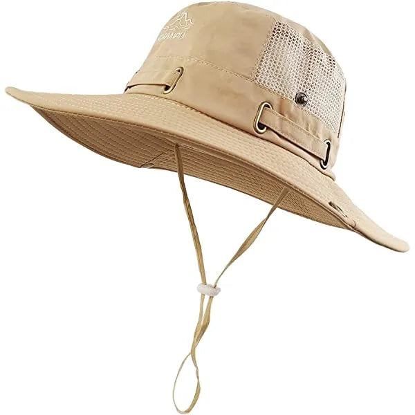 Boonie Hat Upf 50 Uv Protection Wide Brim Safari Sun Hat Breathable Fishing Hat For Men & Women Beige