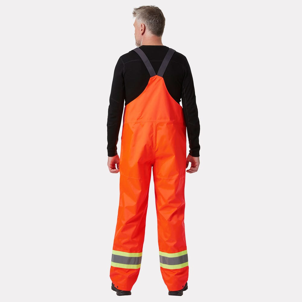 High-Visibility Waterproof Shell Bib Pants - Orange