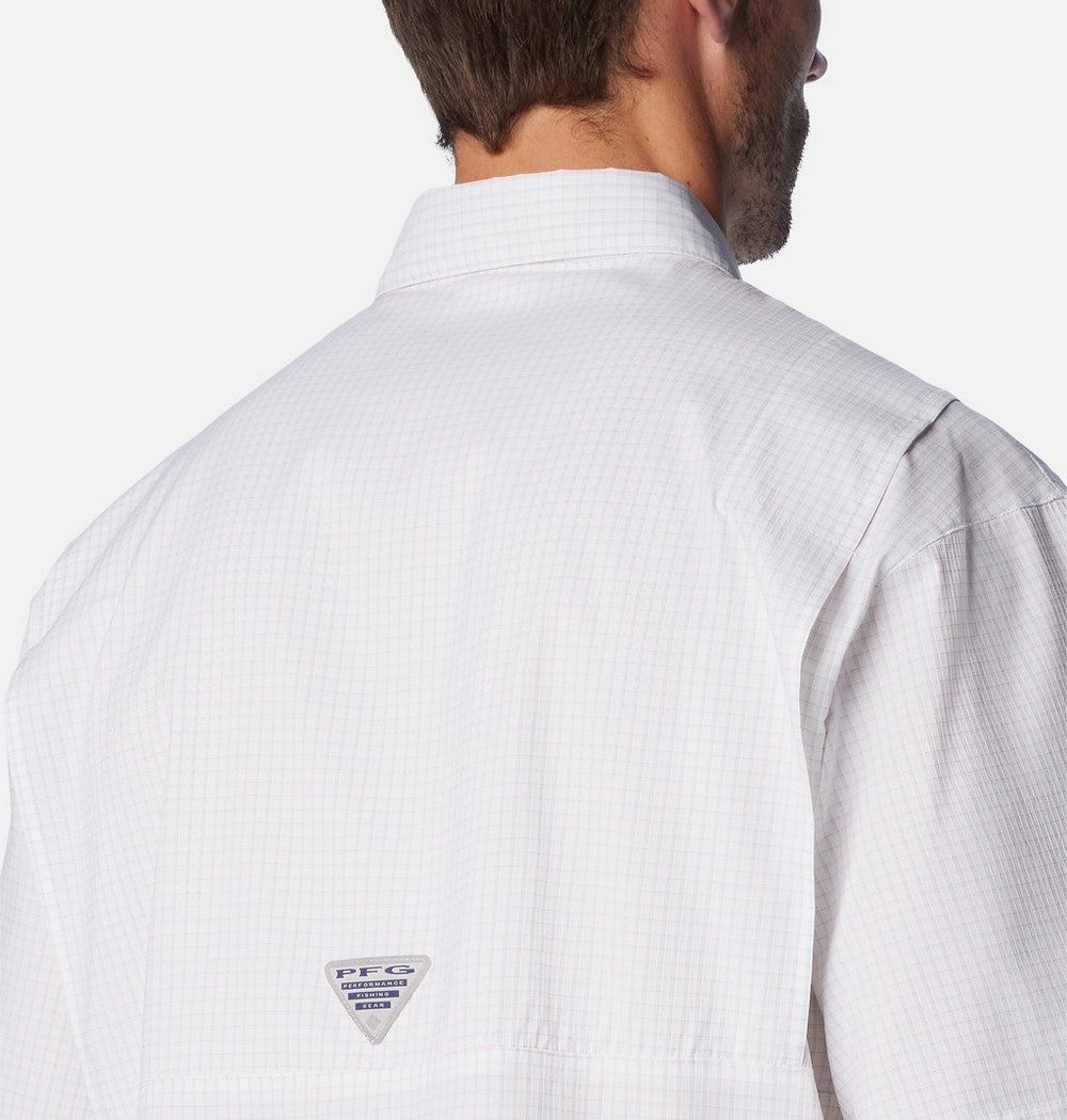 Men's Vented Short-Sleeve Fishing Shirt - Green Gingham