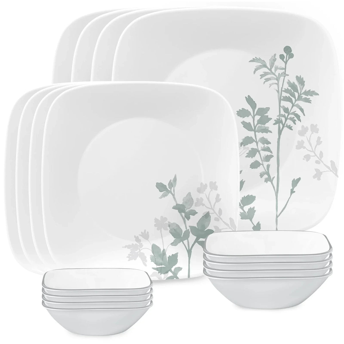 16-Piece Square Floral Dinnerware Set