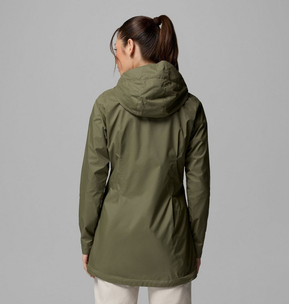Women's Lined Long Rain Jacket - Blue