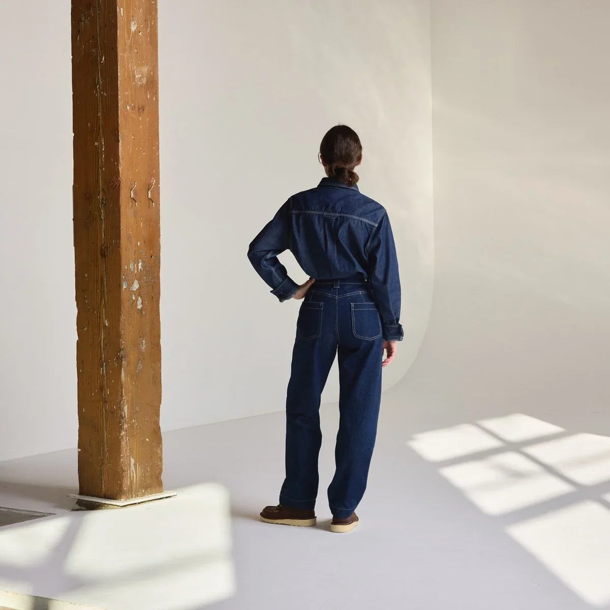 Women's Double-Knee Denim Work Pants - Indigo