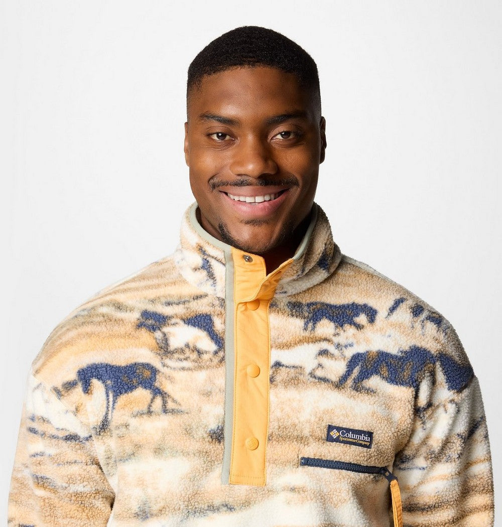 Men's Printed Half-Snap Fleece Pullover