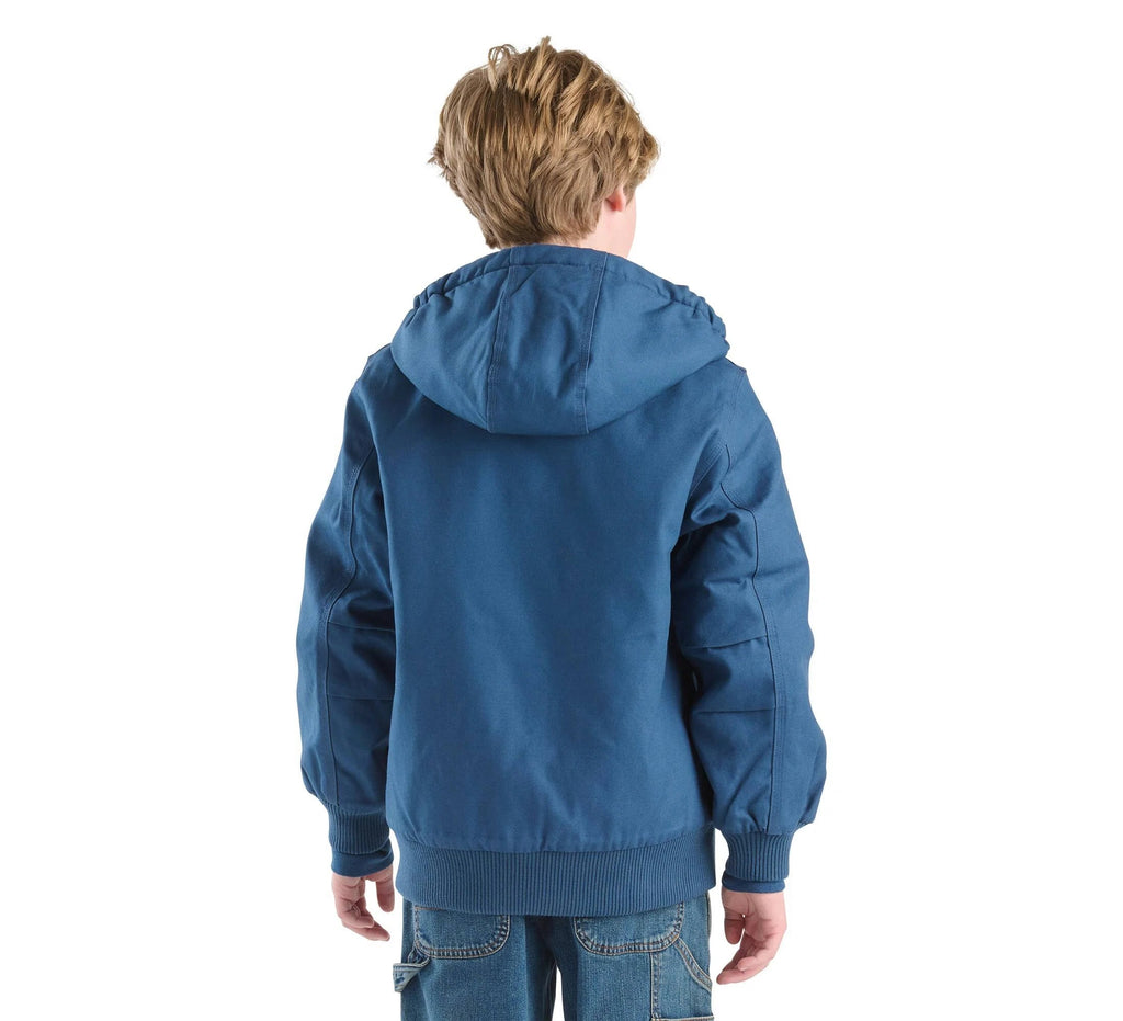 Boys' Insulated Canvas Hooded Jacket - Blue