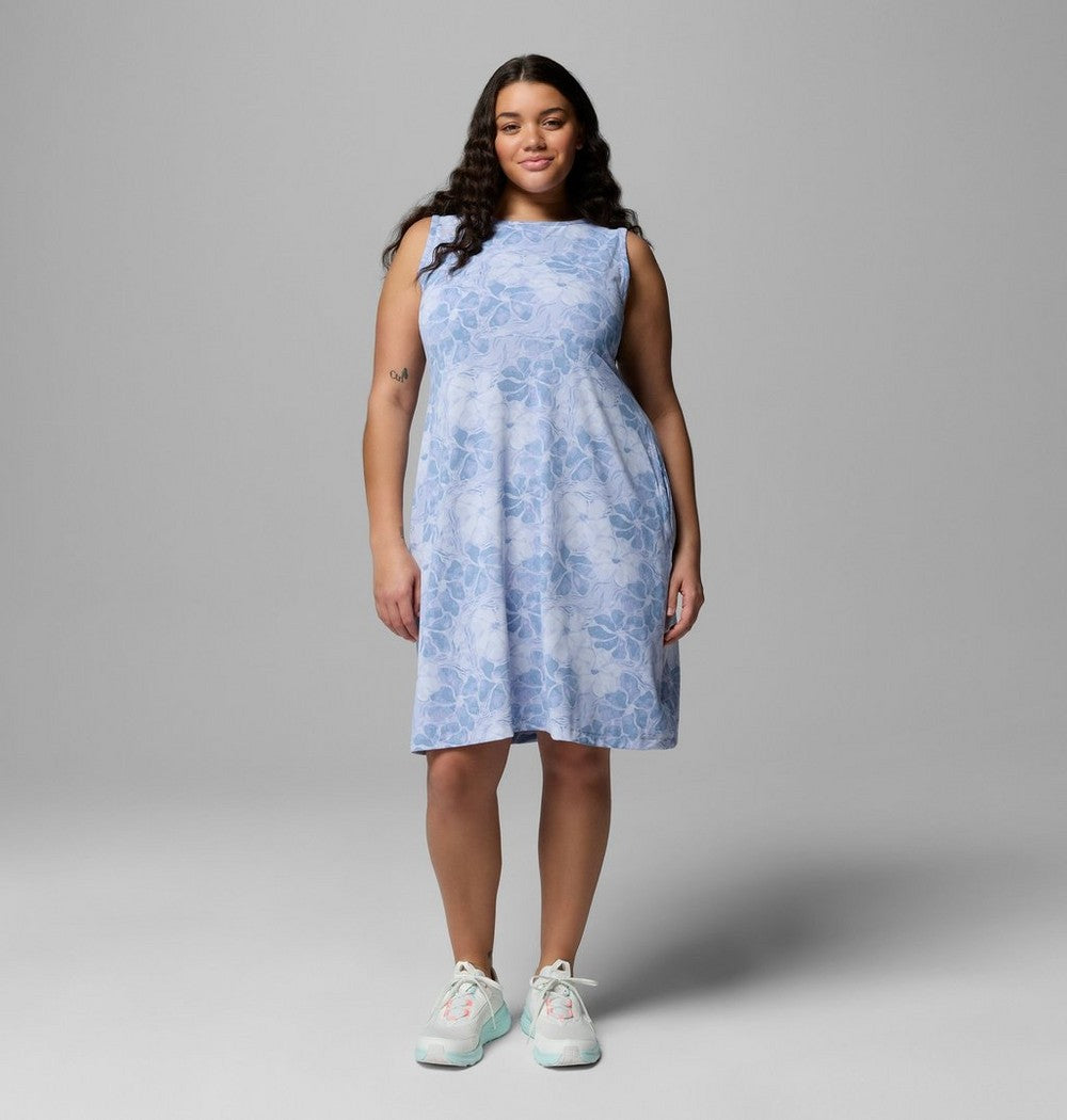 Women's Plus UPF 50 Tank Dress - Blue Print