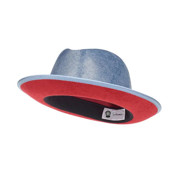 Classic Center-Creased Fedora-King (Swirl Blue)