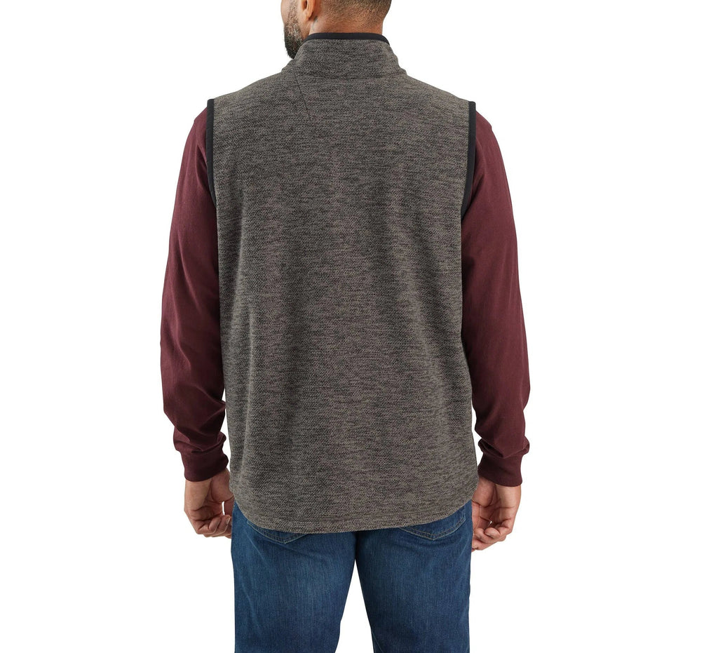 Men's Textured Fleece Zip Vest - Heather Gray
