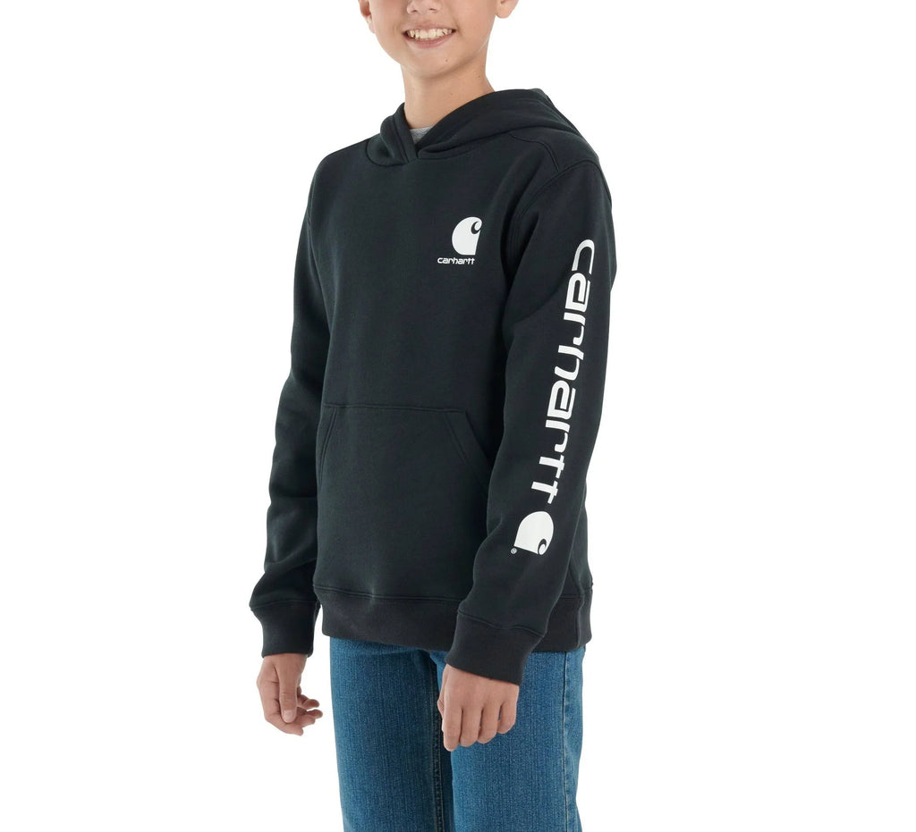 Boys' Long-Sleeve Fleece Hoodie - Black