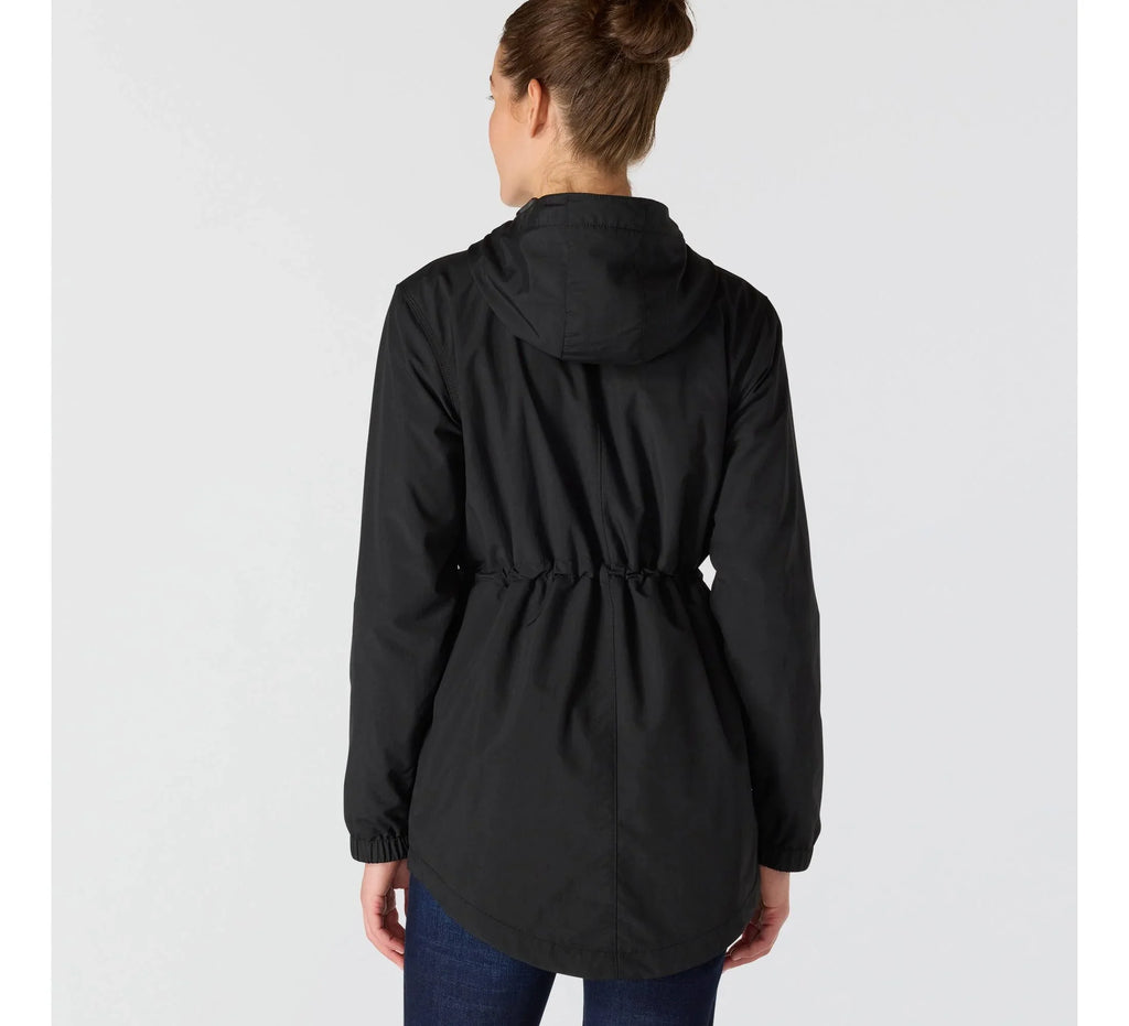 Women's Lightweight Hooded Rain Coat - Black