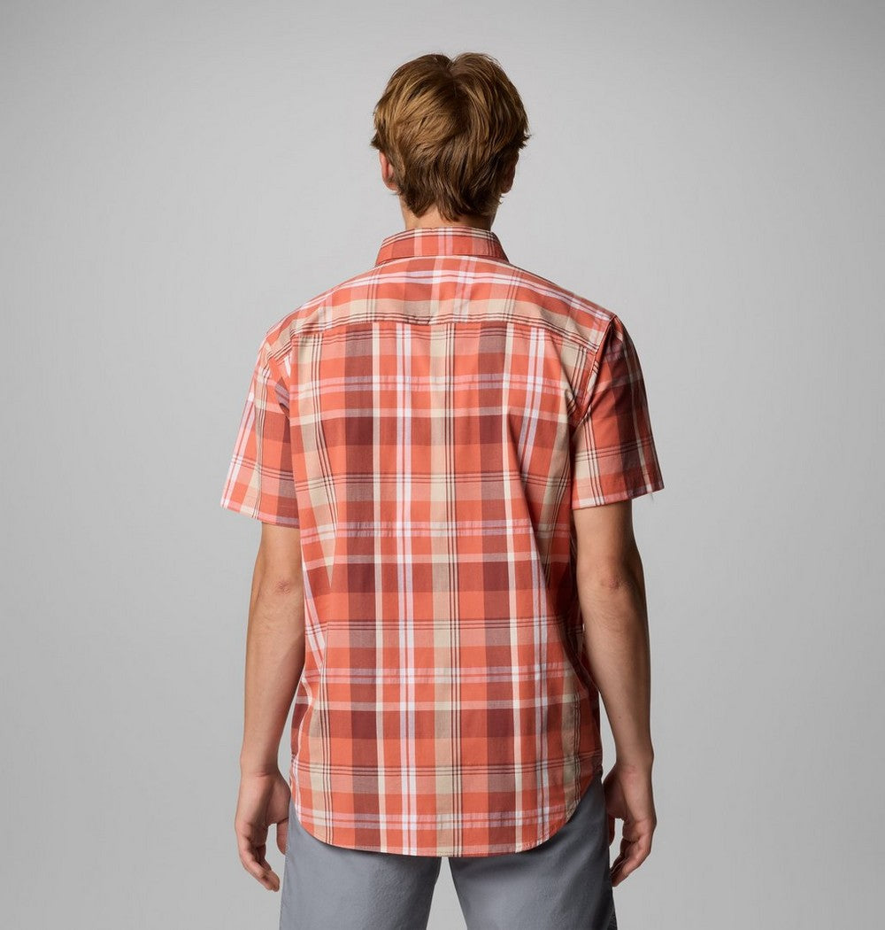 Men's Stretch Short Sleeve Plaid Shirt - Navy