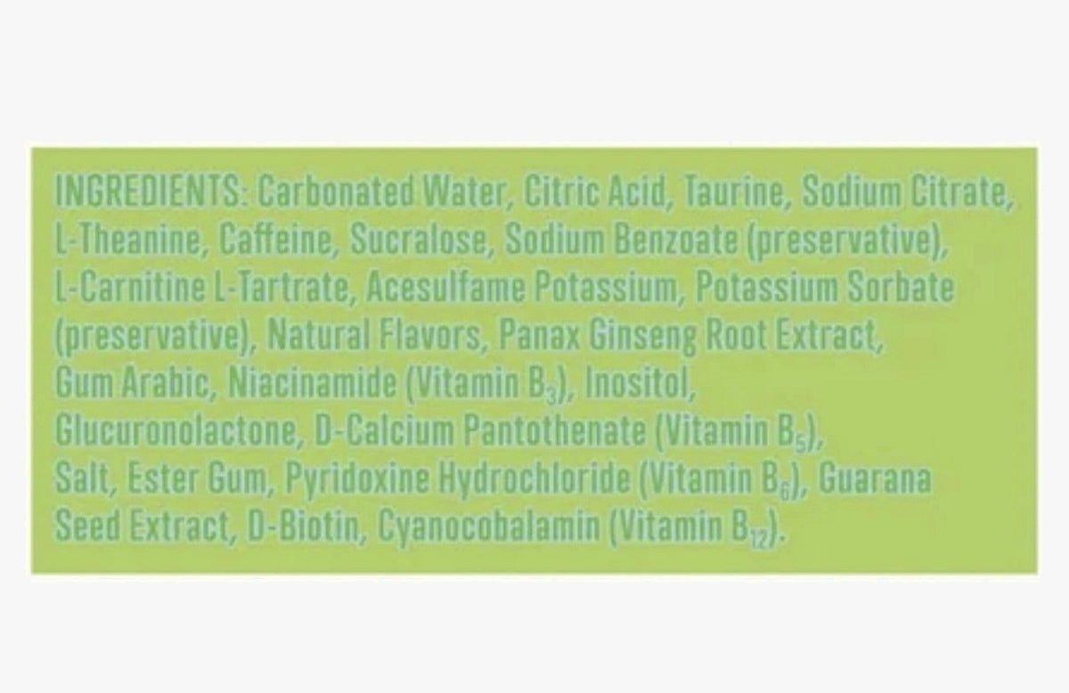 Lime Slush Flavor Energy Drink 12 Pack (12fl oz Cans) Sugar Free Low Calories 200mg Caffeine