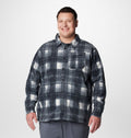 Men's Big Printed Fleece Shirt Jacket - Cream