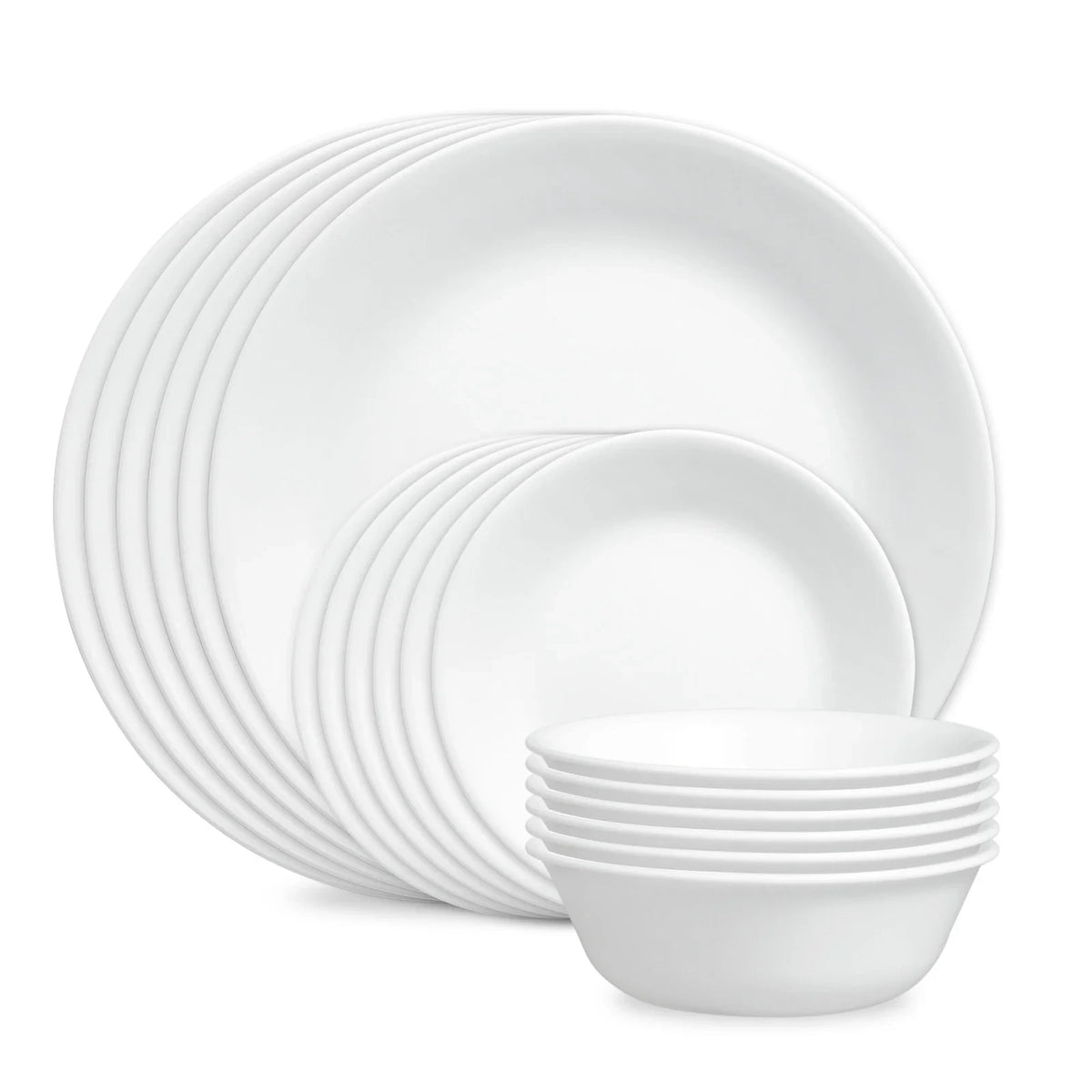 18-Piece White Dinnerware Set - Service For 6