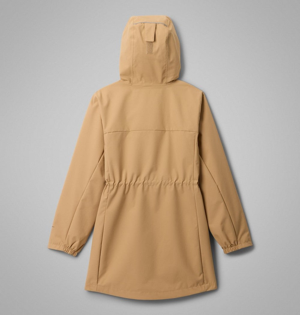 Girls' Long Waterproof Rain Jacket - Black