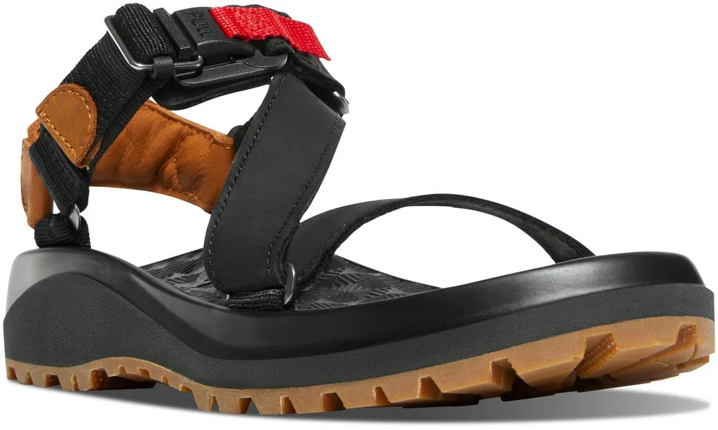 Leather Strap Sandal With Magnetic Buckle - Navy