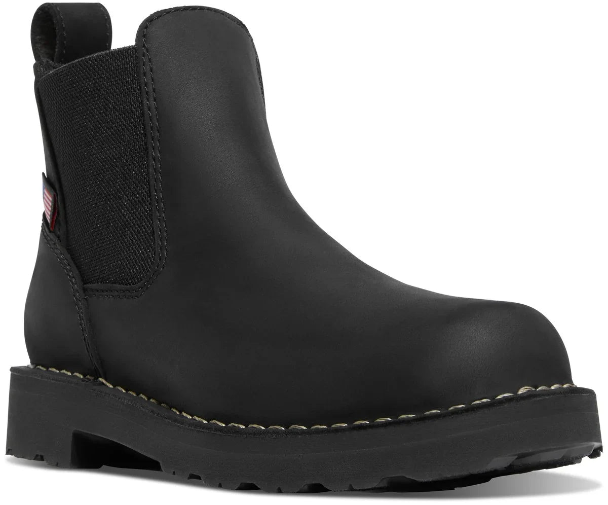 Women's 5-Inch Leather Work Chelsea Boot - Black