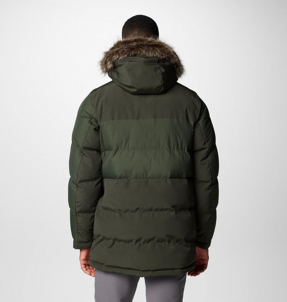 Men's Hooded Insulated Parka - Brown Black