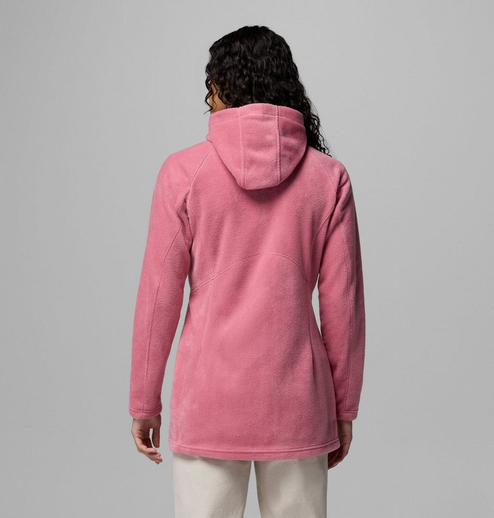 Women's Long Fleece Hoodie - Pink