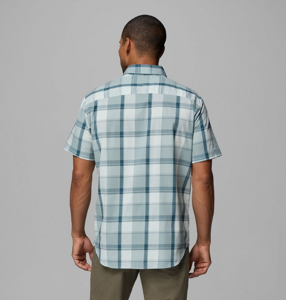 Men's Stretch Short Sleeve Plaid Shirt - Navy