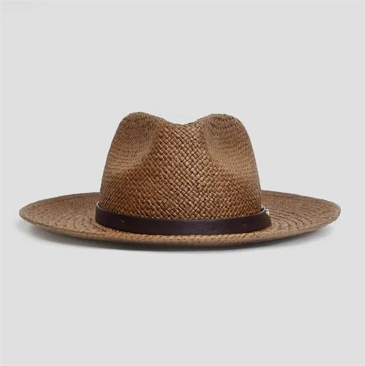 Geoffery Straw Fedora Hat - Toffee